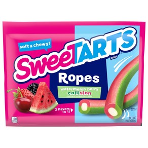 SweeTARTS Ropes Candy Watemelon Bey Collision Soft a SweeTARTS 로프 캔디 수박 베리 콜리전 부드럽고 쫄깃한 9온, 1개, 255g