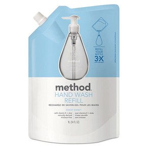 Method 00652 젤 핸드 워시 리필 스위트 워터 963.9g(34온스) 파우치, 1L, 1개