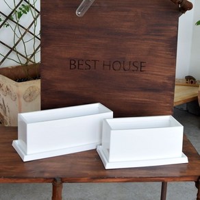 엣지플라스틱 옆이넓은 직사각 화분 30x10x11cm, 30x10x11cm 화이트유광