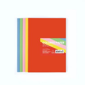 PapePhant 도톰한 5컬러 색지(5 COLORED PAPER) 레드 버전, 120g A4 100매