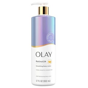 올레이 Olay 레티놀 함유 여성용 바디 로션 스무딩 24시간 보습 비타민 E 및 B3 복합체 빠른 흡수 포뮬러 502.7ml(17.5온스)