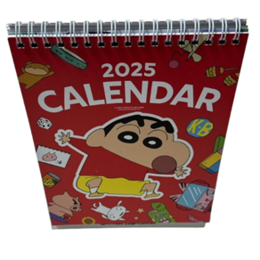 플라잉웨일즈 짱구 2025 데스크 캘린더, Red, 1개