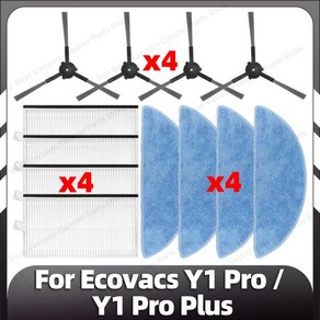 호환 로봇 진공 교체 사이드 브러시 HEPA 필터 패드 에코백스 Y1 Po / Plus 호환 예비 부품, 11 SET D, 1개