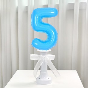 파티앤온 생일 기념일 호일 숫자 스탠딩 풍선, 5, 블루