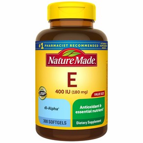 미국 Natue Made 비타민E 400IU 300캡슐 (비타민E 효능), 300정, 180mg, 1개