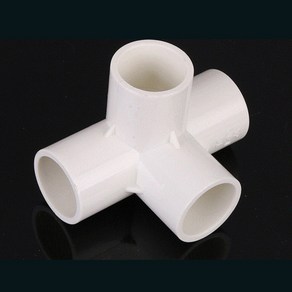 4구 PVC 고정 연결 파이프 커넥터 무용접 자재 소켓 마개 셀프설치 구조물 부속품, 1개