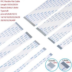 FPC/FFC 리본 플렉시블 플랫 케이블 0.5mm 피치 4 5 6 8 10 12 14 16 18 20 22 24 26 30 32 34 36 38 40 45 50 54 60 핀 개, [02] 10cm ( 10pcs ), [03] 6 pin, [01] Revese Diection, 1개