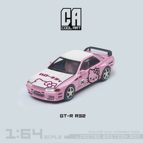 Coolat 1:64 닛산 스카이라인 GT-R (R32) - 라이트 핑크 캣 (후드 오픈), 1개