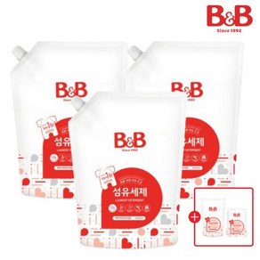 비앤비 유아 섬유세제 1500ml 베이비파우더향 3입+증정품_M002, 단품