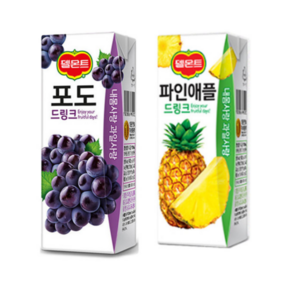 델몬트 포도 190ml 24팩 + 파인애플 190ml 24팩 세트, 48개