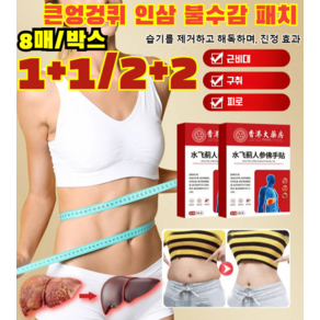 1+1/2+2 간 보호용 큰엉겅퀴 인삼 불수감 패치 제습 디톡스패치패치 피로감/입안의 쓴맛 및 구취, 큰엉겅퀴 인삼 불수감 패치*3+3, 8개/박스, 1개