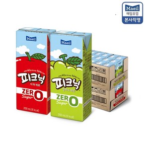 매일유업 매일 피크닉 제로 사과+청포도 200ml 각 24팩 총 48팩