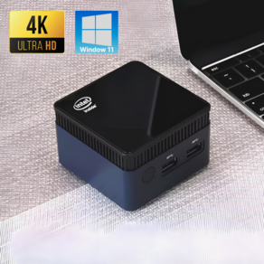 [이지컴] 초소형 올인원 미니 PC DDR5 12GB win11 한글 NVMe 탑재 데스크탑, 램12GB/SSD128GB(WIN11), WIN11 Po, 블랙, EZ101, 128GB
