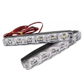 데이라이트 전조등 주간주행등 범용 DC 12V DRL 6 LED 자동차 스타일링 주간 주행등 조명, WHITE, 1개