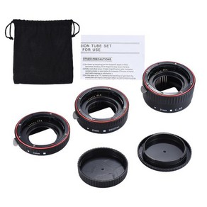 Andoe 매크로 익스텐션 튜브 링 카메라 바디용 AF 캐논용 35mm SLR 렌즈 모든 EF 및 EF-S 13mm, 01 Black, 1개