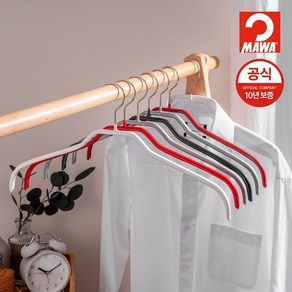 마와 [10년보증]MAWA 옷걸이 셔츠/자켓용 실루엣(41F) 10개, 실버