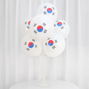 파티짱 풍선스탠드 10세트 혼합 풍선 생일 파티 크리스마스 할로윈 졸업, 태극기10세트+풍선스탠드71cm