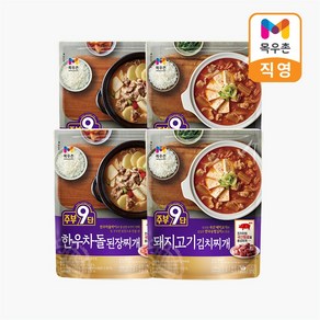 목우촌 주부9단 한우 차돌 된장찌개 450g 2개+돼지고기 김치찌개 450g 2개, 1개