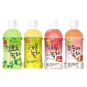 웰그린 청포도녹차5개+복숭아녹차5개+레몬녹차5개+자두녹차5개 340ml 20개