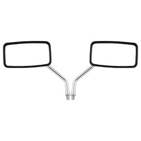 오토바이사이드미러 백미러1쌍 범용 직사각형 오토바이 백미러 10mm 크롬 레트로 드 모토 혼다 스쿠터 전자, 1개