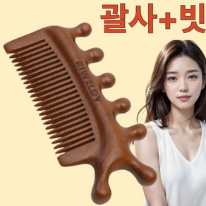 리웰디 투인원 두피 괄사 마사지 빗, 1개