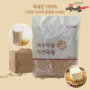 여우마을 자연곡물 국산 백태 메주콩 노란콩 대두콩, 1개, 1kg