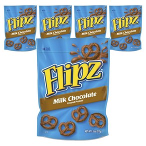 Flipz Milk Chocolate Coveed Petzels 플립즈 밀크 초콜렛맛 프레첼 7.5oz(212g) 4팩, 212g, 4개