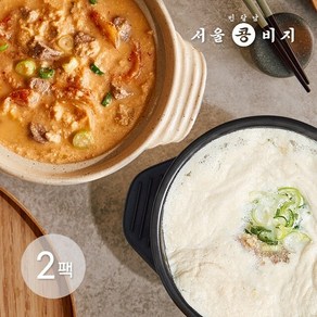 [G][서울콩비지] 국내산 콩비지 2팩 모음/비지탕/김치콩비지, 02_김치 콩비지 찌개 450g x 2팩, 2개, 450g