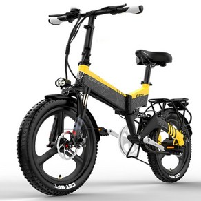 배달용 산악 EU 영국 재고 전원 접이식 자전거 48V 20 인치 미니 400W 14.5AH 여성용 LANKELEISI G650, 01 Black Yellow, 01 400w 14.5ah