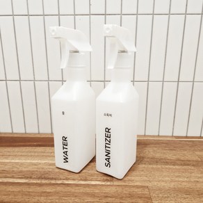 다담 HDPE 사각 분무기 스프레이 공병 화장품 원예 소독제 탈취제 세제 청소 방역, 400ml, 10개, 반투명 용기(화이트 스프레이건)