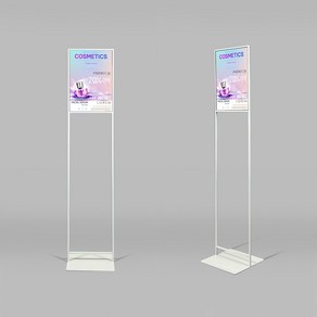 A3 POP 스탠드 철제 슬림 양면 입간판 배너 포스터 거치대 광고판 메뉴판 안내판, 1개, 화이트(MS-A3VNW)