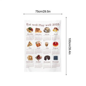 2025년달력 벽태피스트리 2025 달력 월별 원단 수건 노벨티 년 인기있는 예술 아내 할머니 티 타월, 02 2, 01 CHINA