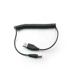 Coms [NA308] Coms USB 전원 케이블(스프링/DC 5.5 x 2.1), 50cm, 1개