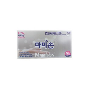 마미손 프리미엄 TPE 위생장갑 M 100매, 2개