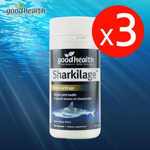 굿헬스 상어연골 샤킬리지 500mg 100캡슐 3통 / Goodhealth Shakilage, 3개, 100정