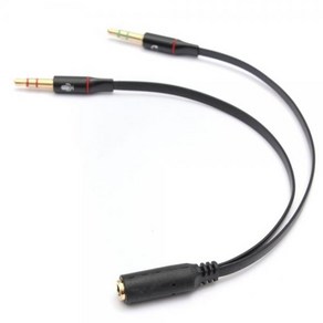 PC 노트북 스마트폰 4극 헤드셋 이어셋 마이크 이어폰 분리 케이블 젠더, 화이트(T-HF02W), 화이트, 1개