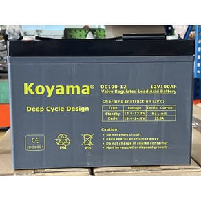 Koyama 딥사이클 젤 납산 배터리 12V85Ah / 12V100Ah / 12V120Ah / 12V150Ah, 12V150Ah(DC150-12), 1개, 1개입