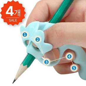 휴보그 플라워핏 연필 교정기, 민트2+블루2, 1세트