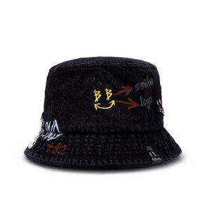 블랙블론드 BBD Smile Logo Denim Bucket Hat Custom Ve. (Black)