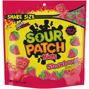 SOUR PATCH KIDS Stawbey Soft & Chewy Candy Shae Siz SOUR PATCH KIDS 딸기 부드럽고 쫄깃한 캔디 쉐어 사이즈 12온, 1개, 340g