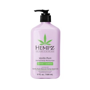 Hempz 한정판 바닐라 플럼 하이드레이팅 바디 & 핸드 로션 502.8ml(17oz), Hempz 한정판 바닐라 플럼 하이드레이팅 바디 & 핸, 1개, 500ml