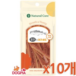 네츄럴코어 강아지 고양이 간식 샌드, 10개, 40g, 오리 대구 샌드