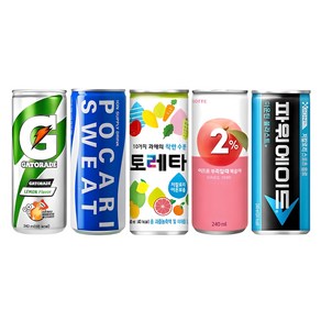 [한번에먹자] 이온음료세트 240ml 5종 6캔씩 포카리스웨트 + 이프로 + 게토레이 + 파워에이드 + 토레타 / 총30캔