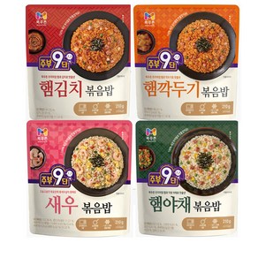 목우촌 주부9단 냉동볶음밥 4종세트(햄김치+햄깍두기+새우+햄야채), 4개, 210g