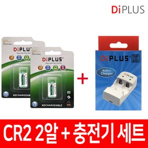 CR2 충전기+충전지 2알 세트 후지 인스탁스 배터리, 1개