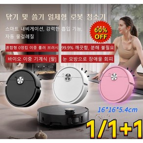 [1/1+1]스마트 라이다 로봇 청소기 K16 무선 가정용 물걸레 자동 청소기 저소음 파워풀 살균 로봇 청소기 /6cm 장애물 회피, [k16-블랙+화이트]*1+1