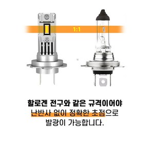 합법 인증 QM6 LED전조등 H7 순정 할로겐전구 동일규격, 1세트