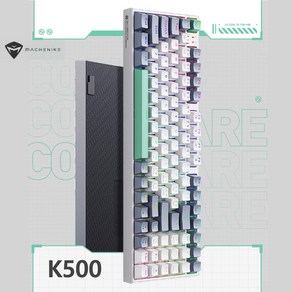 [CY샵] MACHENIKE K500 B94 기계식 게이밍 키보드 3핀축적용 전키핫스왑DIY 94키배열 1677만RGB램프 C타입선분리OK 시즌신상, K500 B94 유선버전-그레이, 레드촉(선형축/45g)