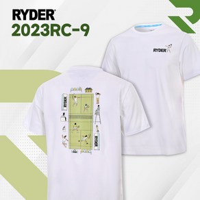 라이더 2023RC-9 배드민턴 티셔츠 반팔 코튼라이크 오버핏 용스 남자 여자 상의 커플티