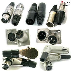 ADIT XLR 마이크캐논 마이크잭 3P 벽부형 라인용 샷시용 젠더 커넥터, ai0333_커넥터, 1개